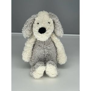 Jellycat Bashful Chaucer Dog Gray Ivory White Retired 12" Soft Plush Toy Puppy